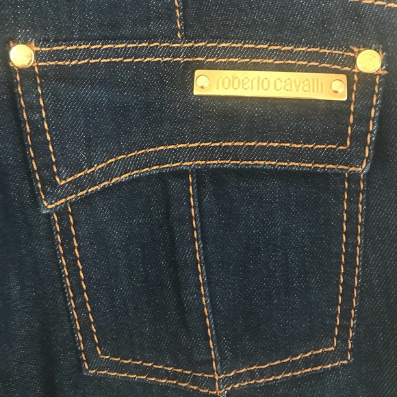 Roberto Cavalli Dark Blue Flare Jeans Sz 42 - Picture 1 of 7